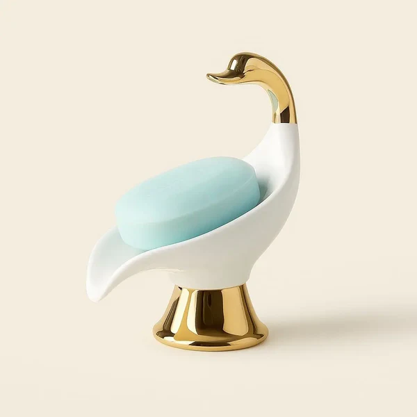 SWAN SOAP DISH-CERAMIC BATHROOM HOLDER