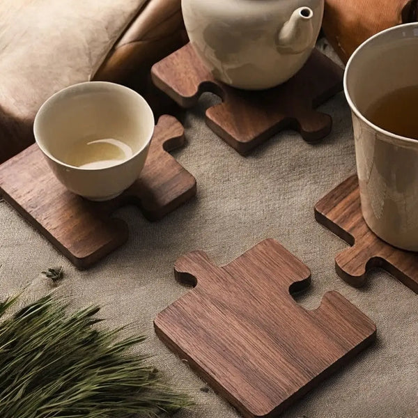 WALNUT PUZZLE CUP COASTERS