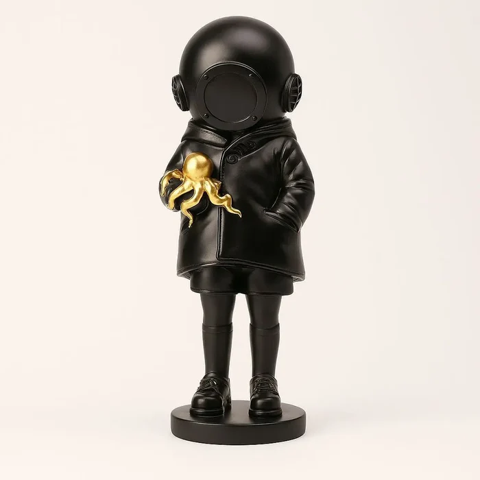ASTRONAUT DIVER STATUE WITH OCTOPUS