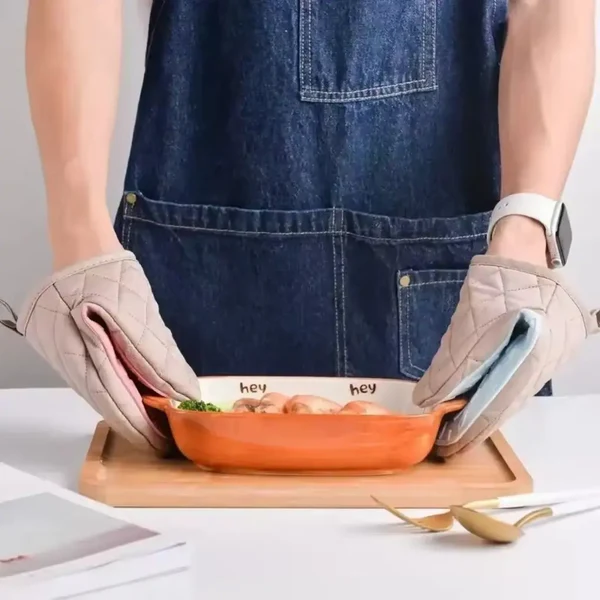 HEAT-RESISTANT SILICONE COTTON OVEN MITT