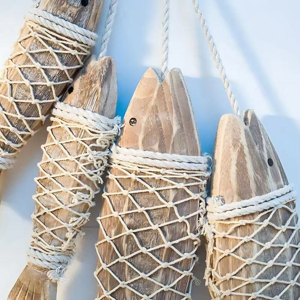 COASTAL WOODEN FISH WALL HANGING