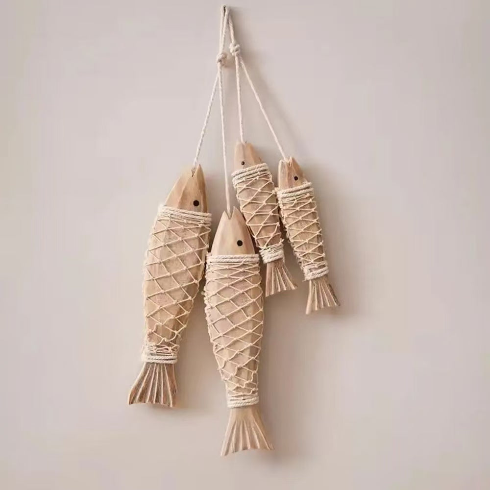 COASTAL WOODEN FISH WALL HANGING