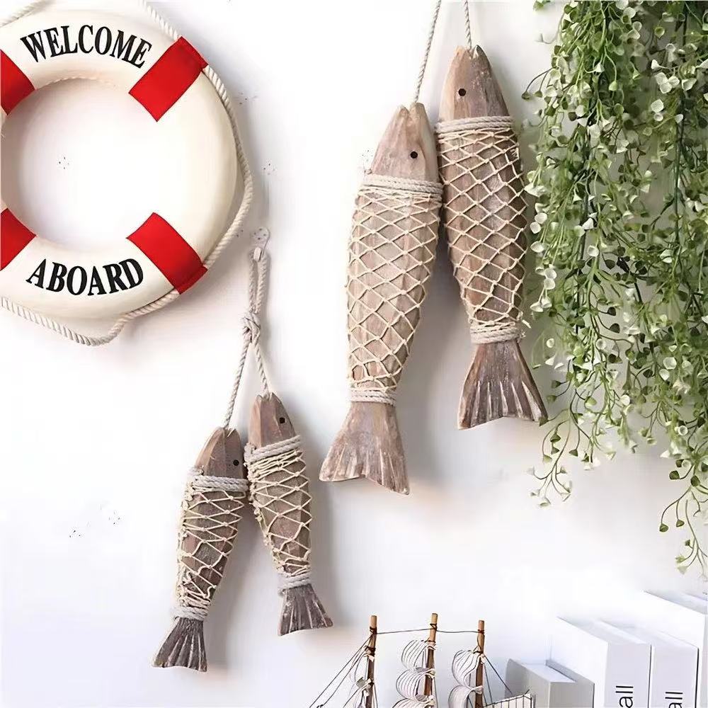 COASTAL WOODEN FISH WALL HANGING