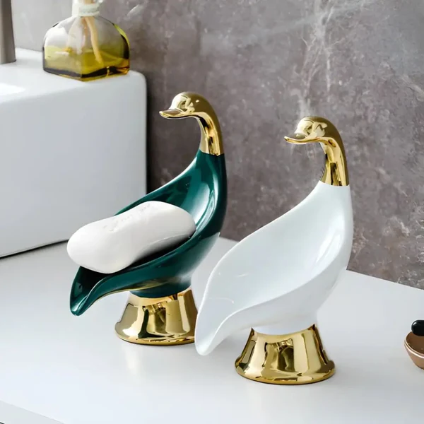 SWAN SOAP DISH-CERAMIC BATHROOM HOLDER