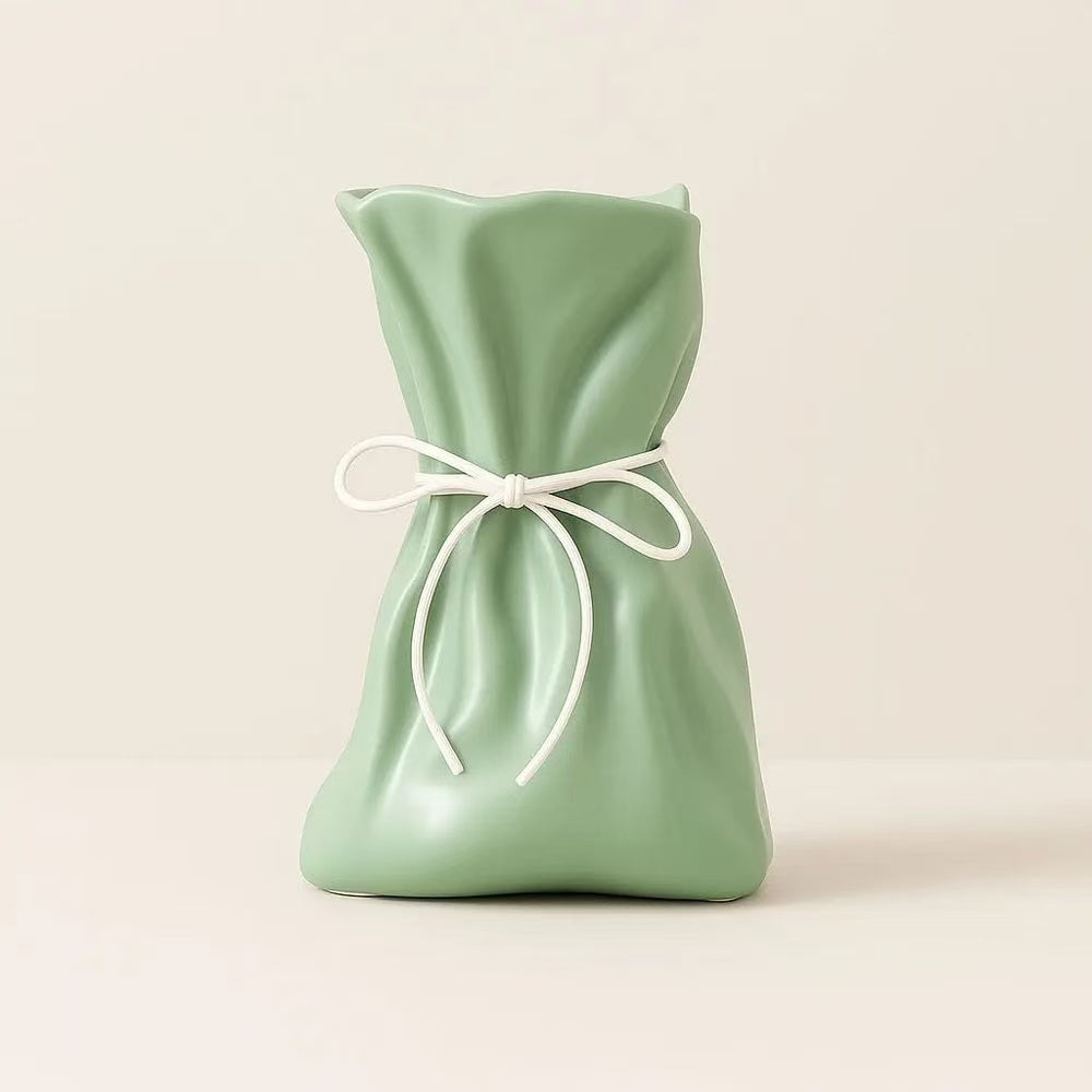 CERAMIC DRAWSTRING ROPE VASE