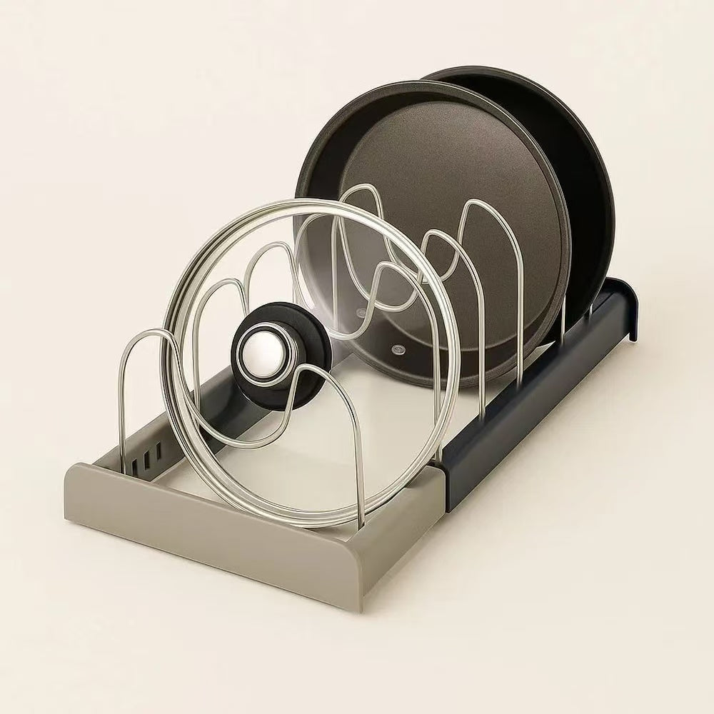 ADJUSTABLE STAINLESS STEEL POT LID ORGANIZER