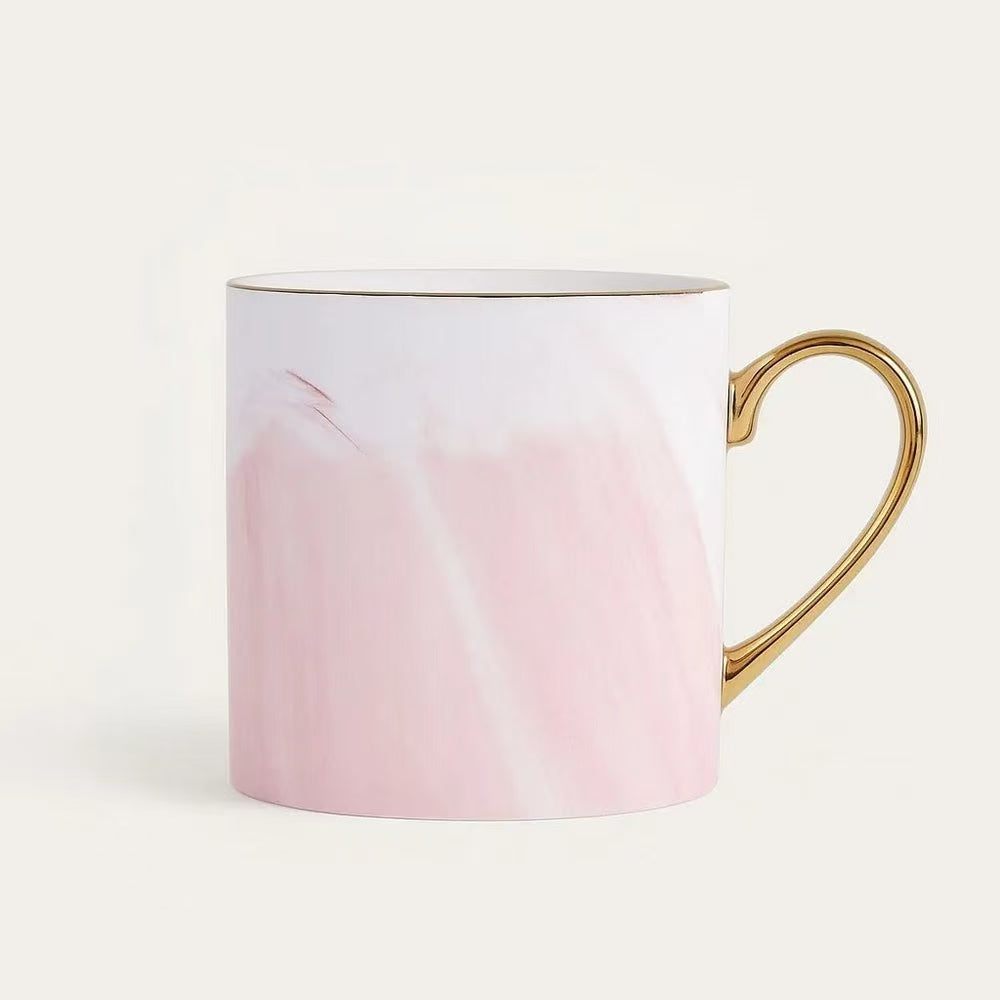 MARBLE   COFFEE   MUG   WITH   GOLD HANDLE