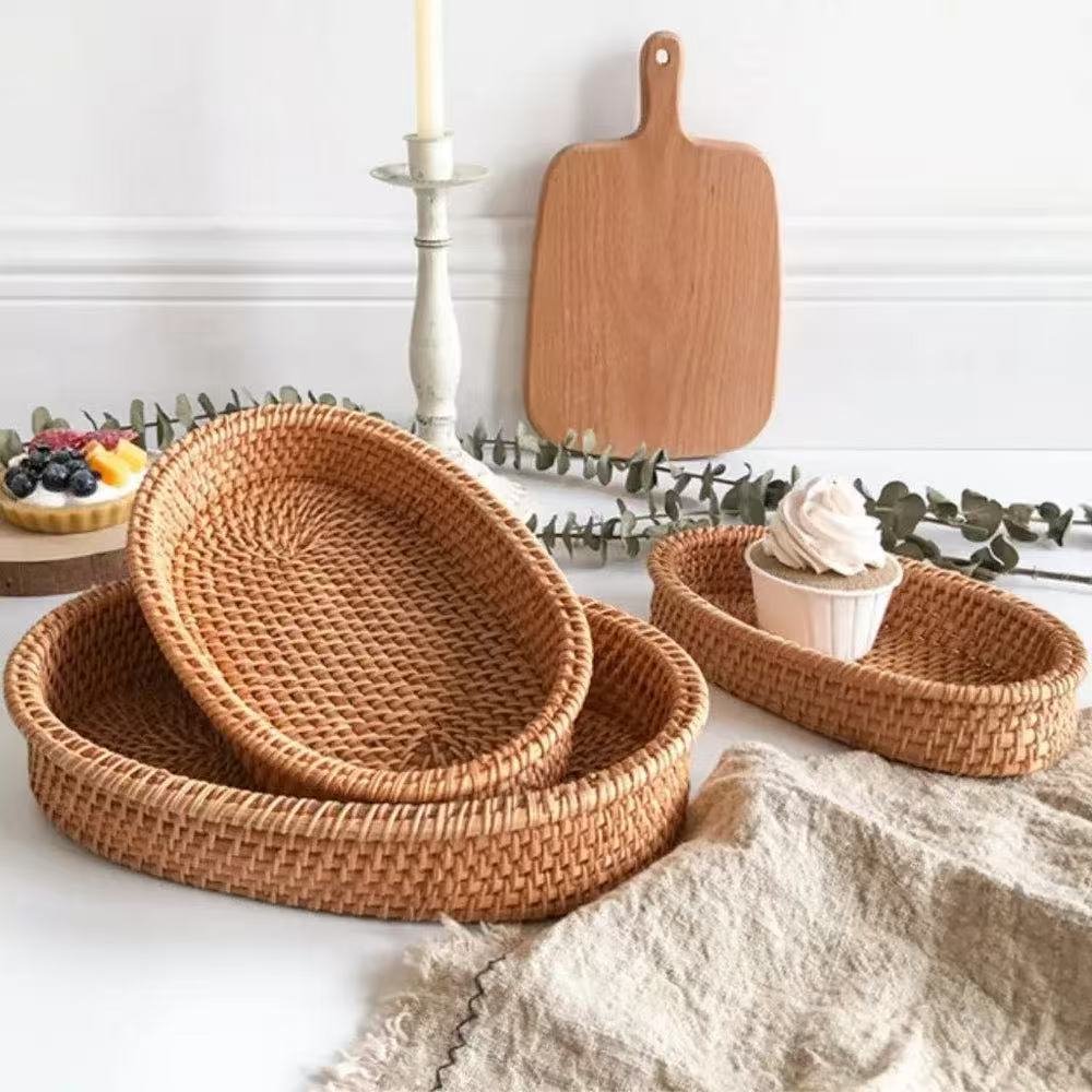 HANDWOVEN RATTAN BASKET