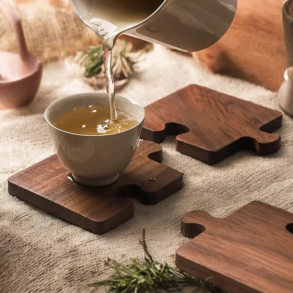 WALNUT  PUZZLE CUP COASTERS
