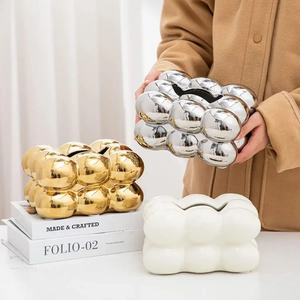CERAMIC  BUBBLE  TISSUE  BOX