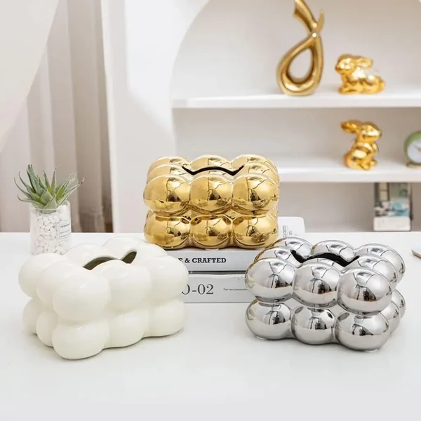 CERAMIC  BUBBLE  TISSUE  BOX