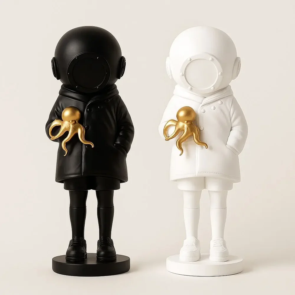 ASTRONAUT  DIVER  STATUE  WITH  OCTOPUS