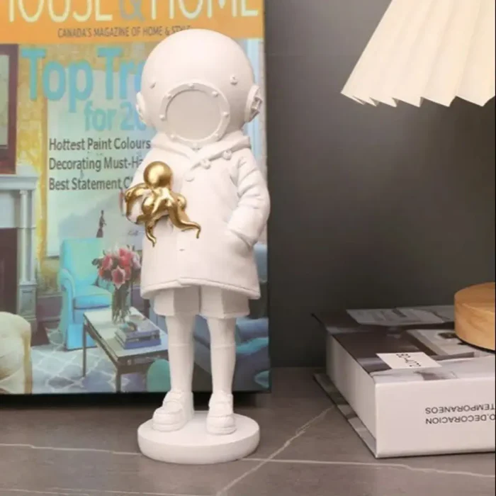 ASTRONAUT  DIVER  STATUE  WITH  OCTOPUS
