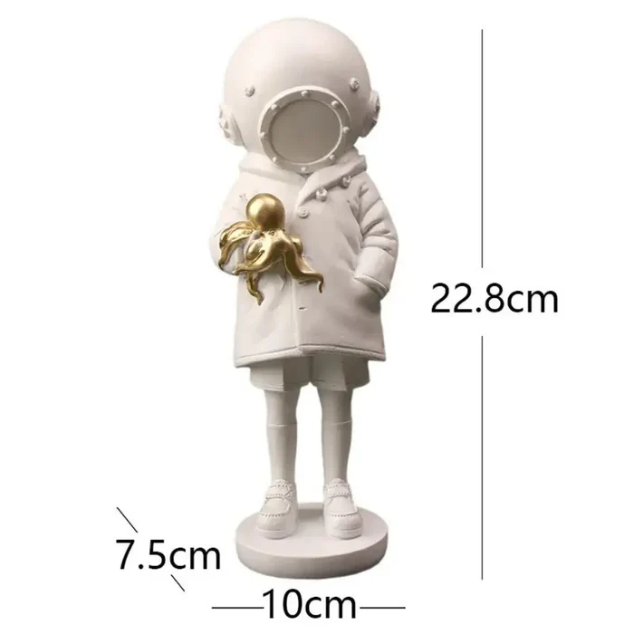 ASTRONAUT  DIVER  STATUE  WITH  OCTOPUS