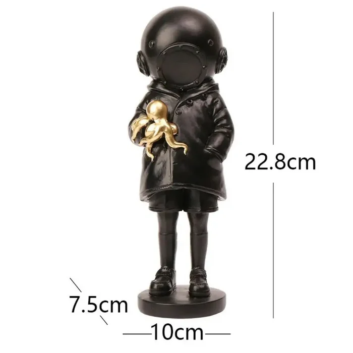 ASTRONAUT  DIVER  STATUE  WITH  OCTOPUS