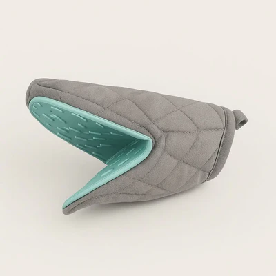 HEAT-RESISTANT  SILICONE  COTTON  OVEN  MITT