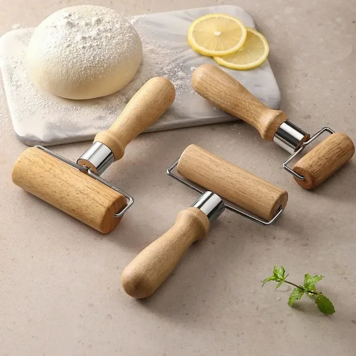Beechwood   Dual-Head   Rolling   Pin   Set   –   Pancake   &   Pizza   Dough   Roller
