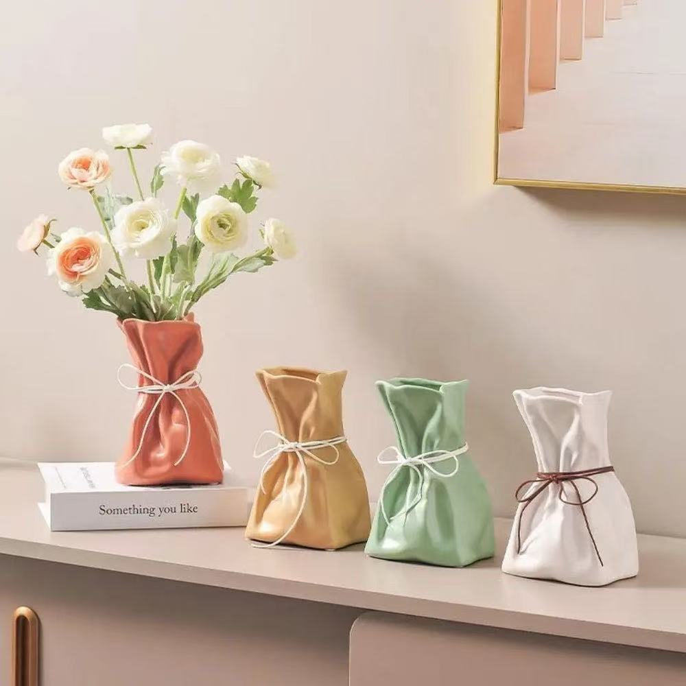 CERAMIC   DRAWSTRING   ROPE   VASE