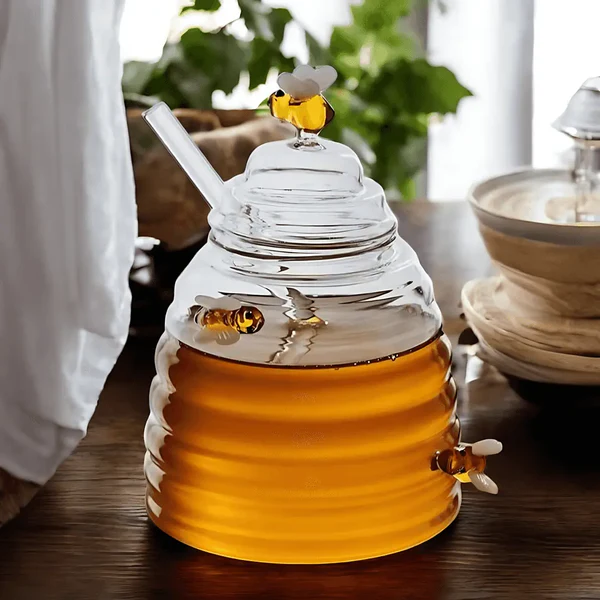 GLASS  HONEY  JAR