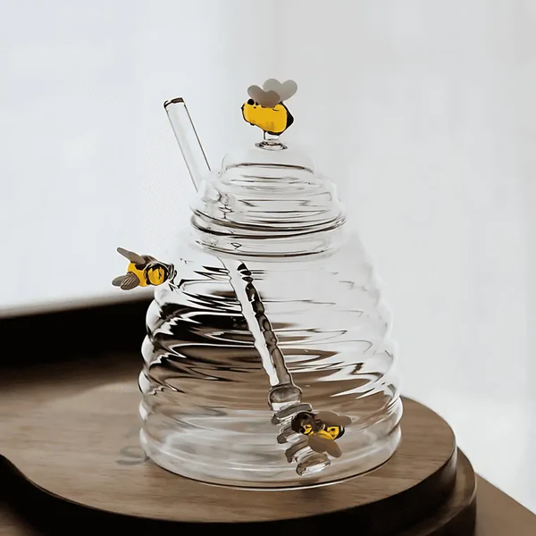 GLASS  HONEY  JAR