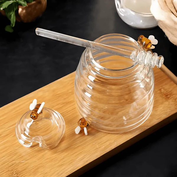 GLASS  HONEY  JAR