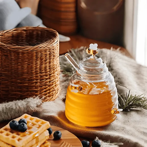 GLASS  HONEY  JAR