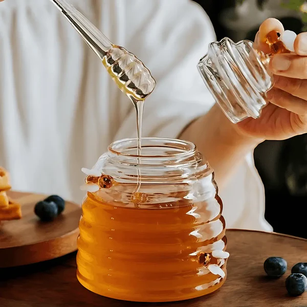 GLASS  HONEY  JAR